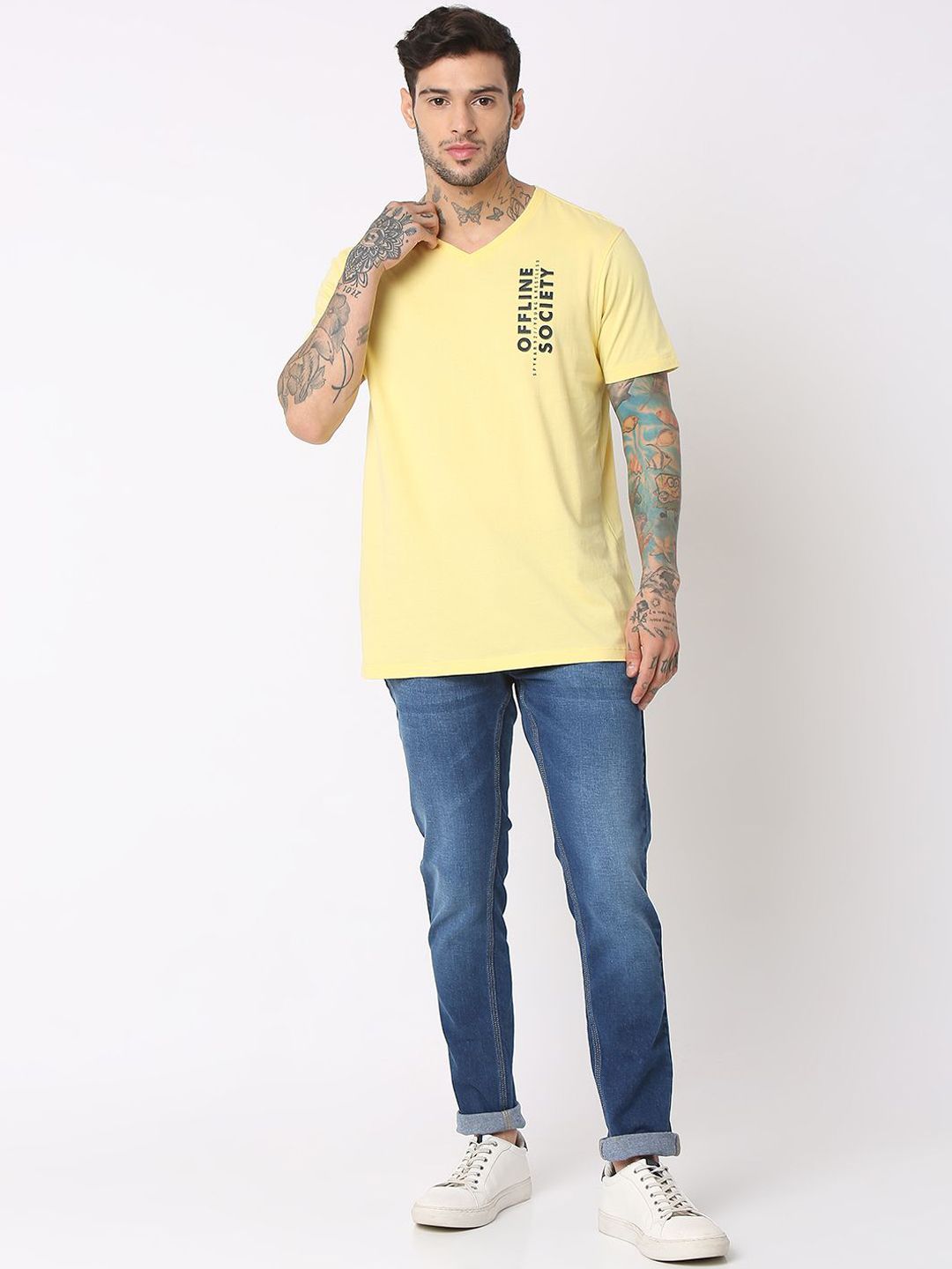 Spykar Men Skinny Fit Low-Rise Regangan Seluar Jeans