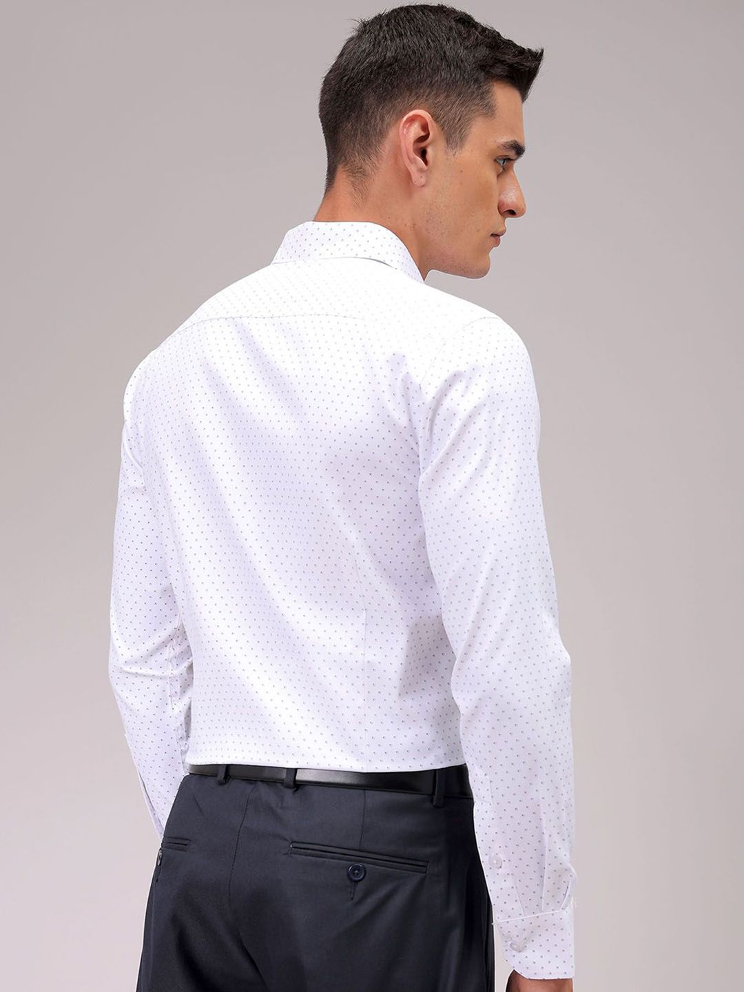The Indian Garage Co. X Luxe Men Cutaway Collar Micro Ditsy Printed Cotton Formal Shirt