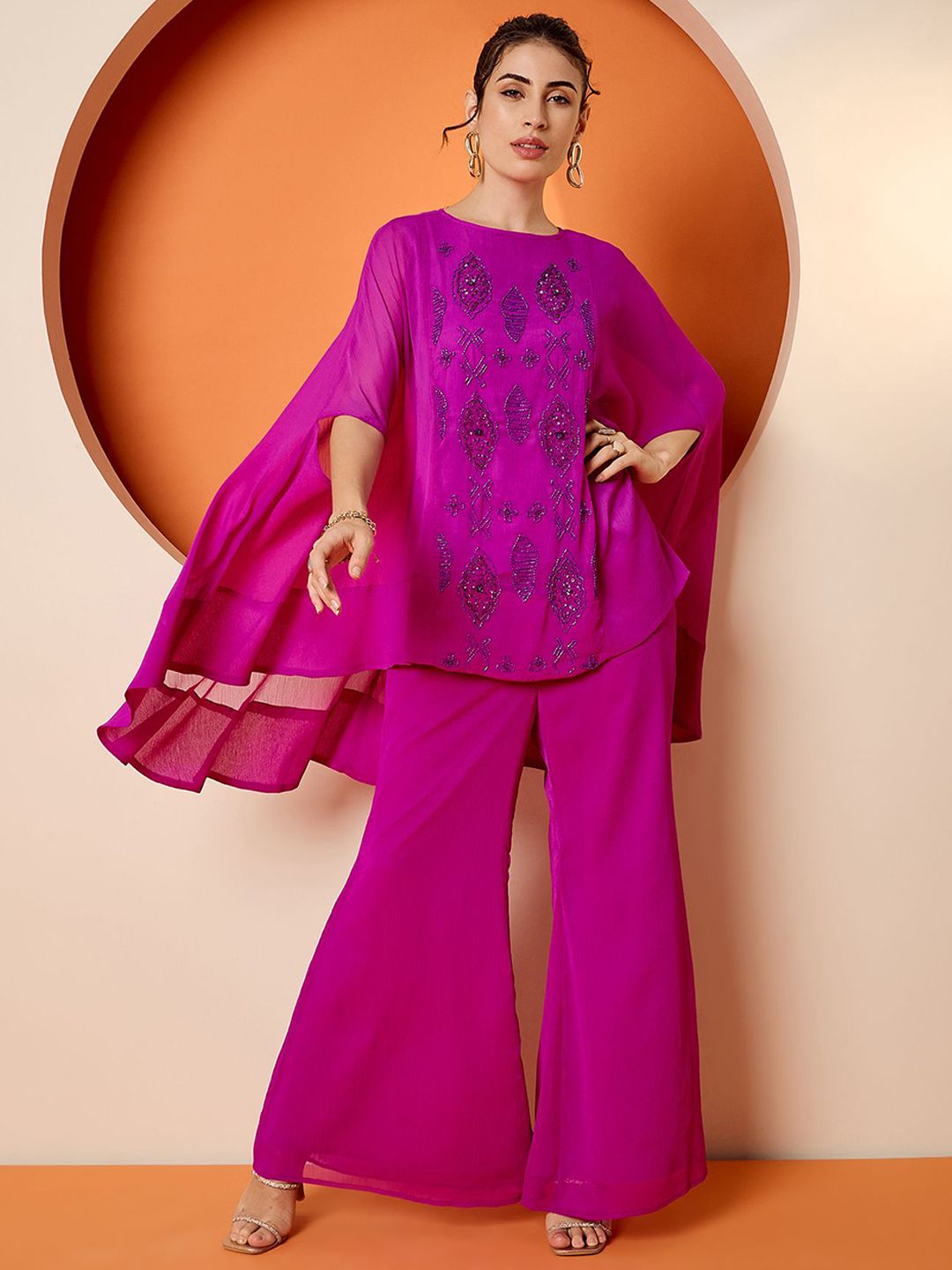 Antheaa Embellished Top With Trousers