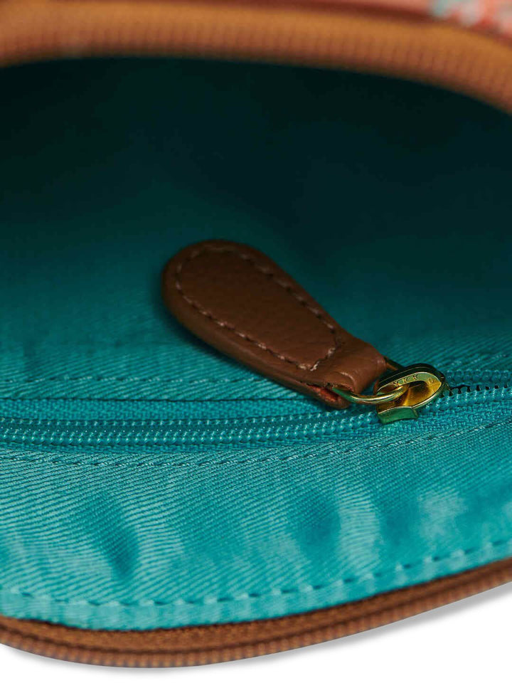 TEAL BY CHUMBAK Floral Structured Sling Bag