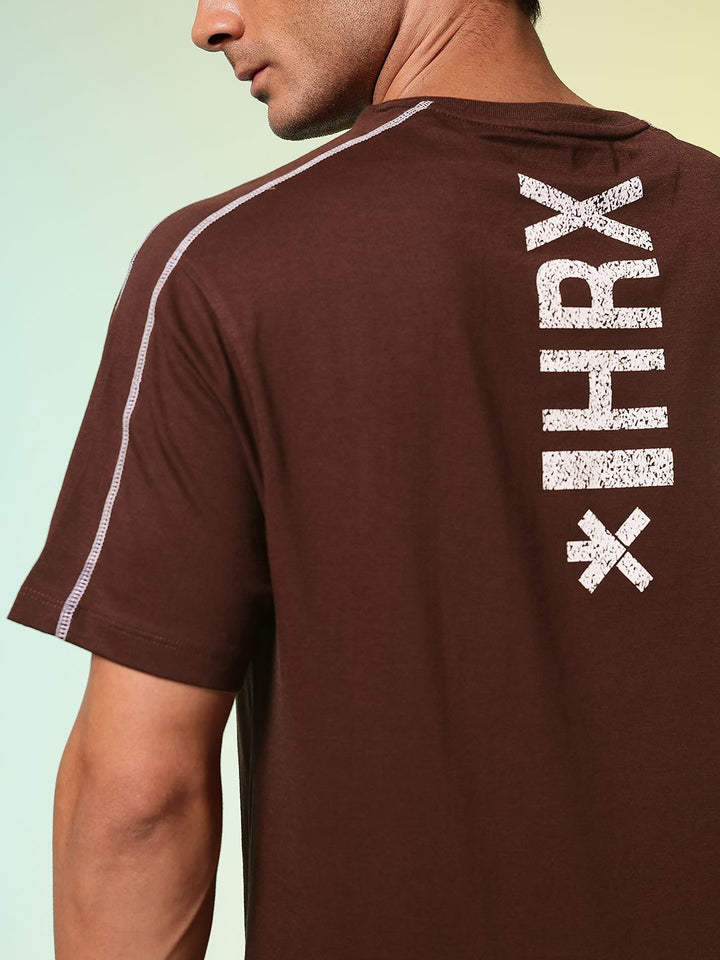 HRX by Hrithik Roshan Printed Drop-Shoulder Sleeves Relaxed Fit Training T-shirt