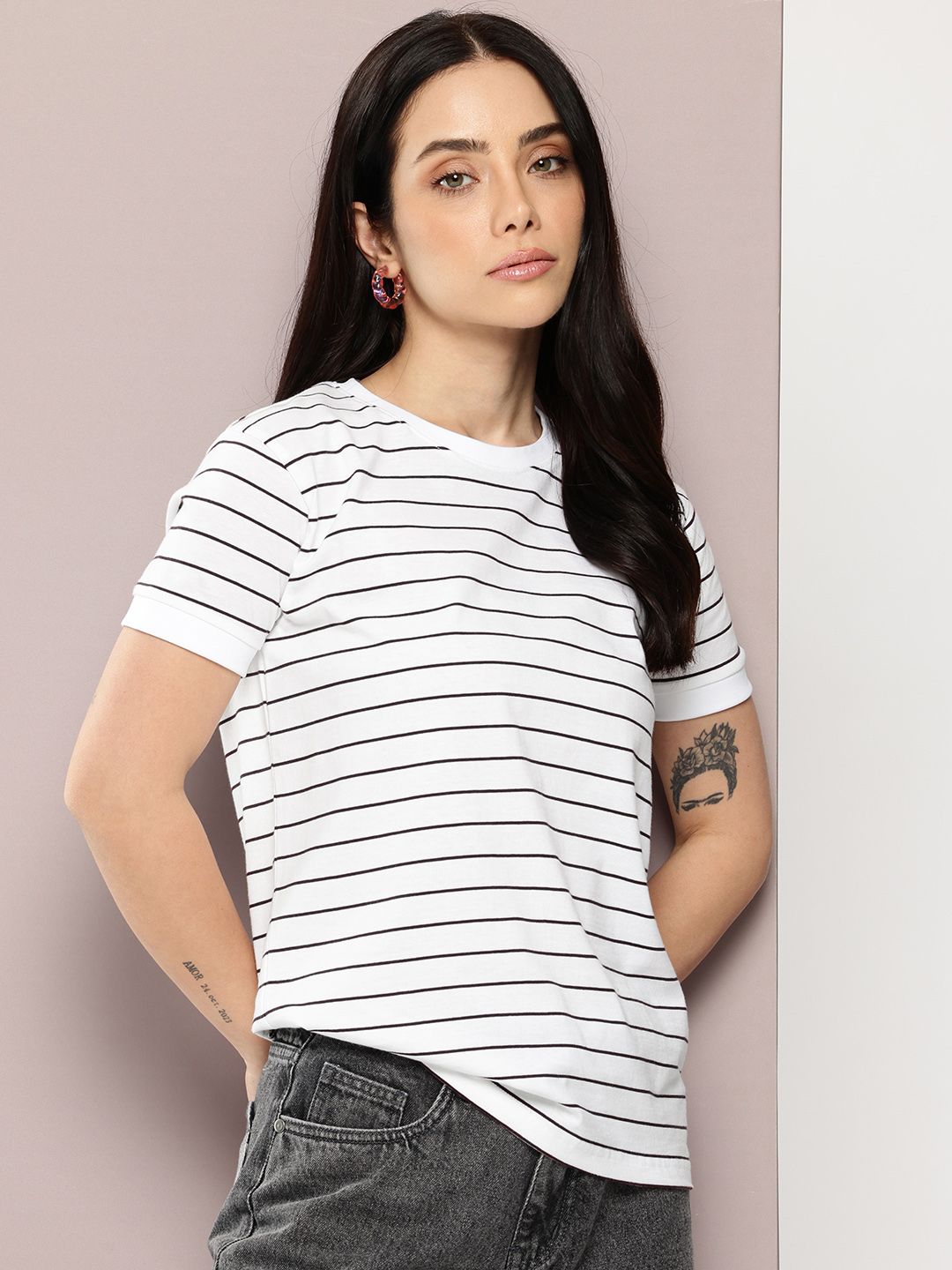 Dillinger Women Short Sleeve Regular Yarn Dyed Tshirt