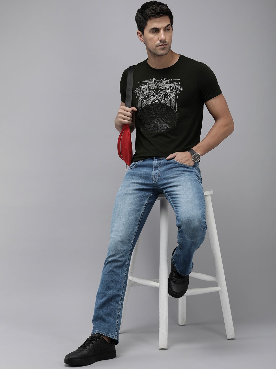 SPYKAR Men Rafter Bootcut Low-Rise Heavy Fade Stretchable Jeans