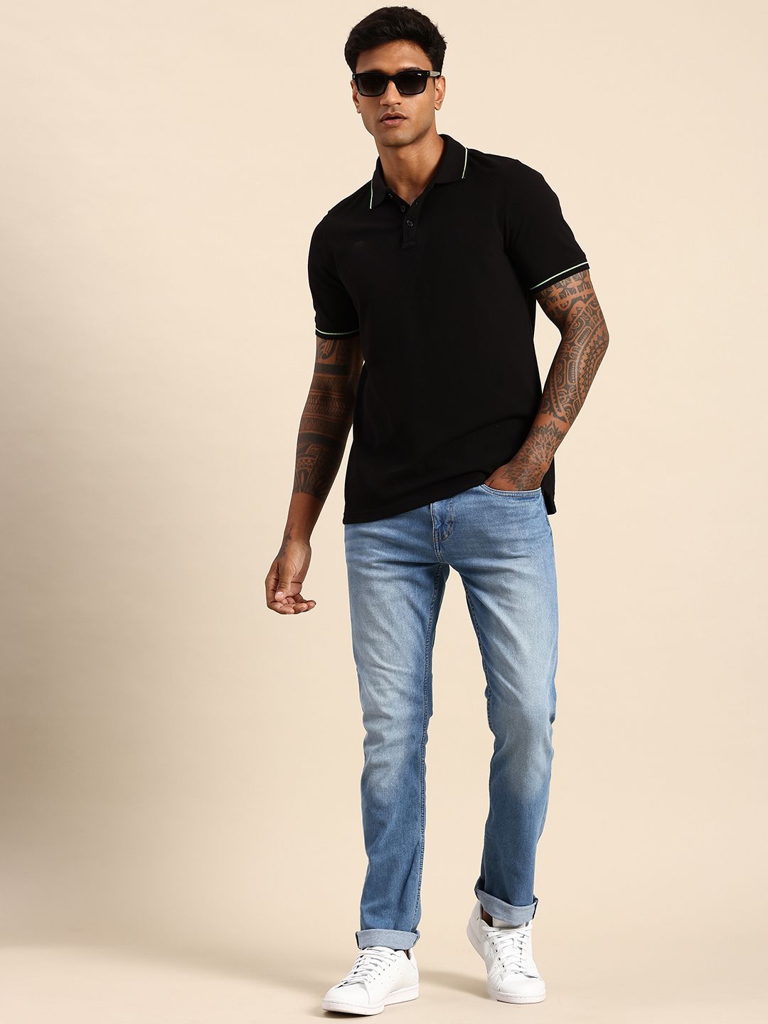 Being Human Men Slim Fit Heavy Fade Stretchable Jeans