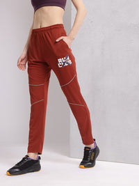 HRX by Hrithik Roshan Women Typography Printed Rapid-Dry Running Track Pants