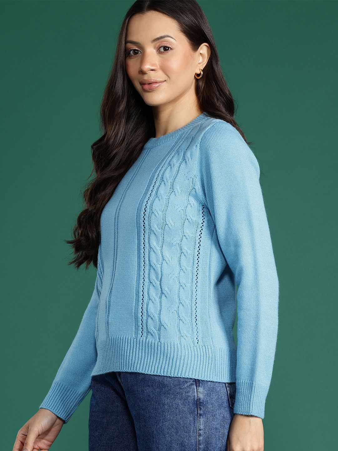 DressBerry Acrylic Cable Knit Pullover