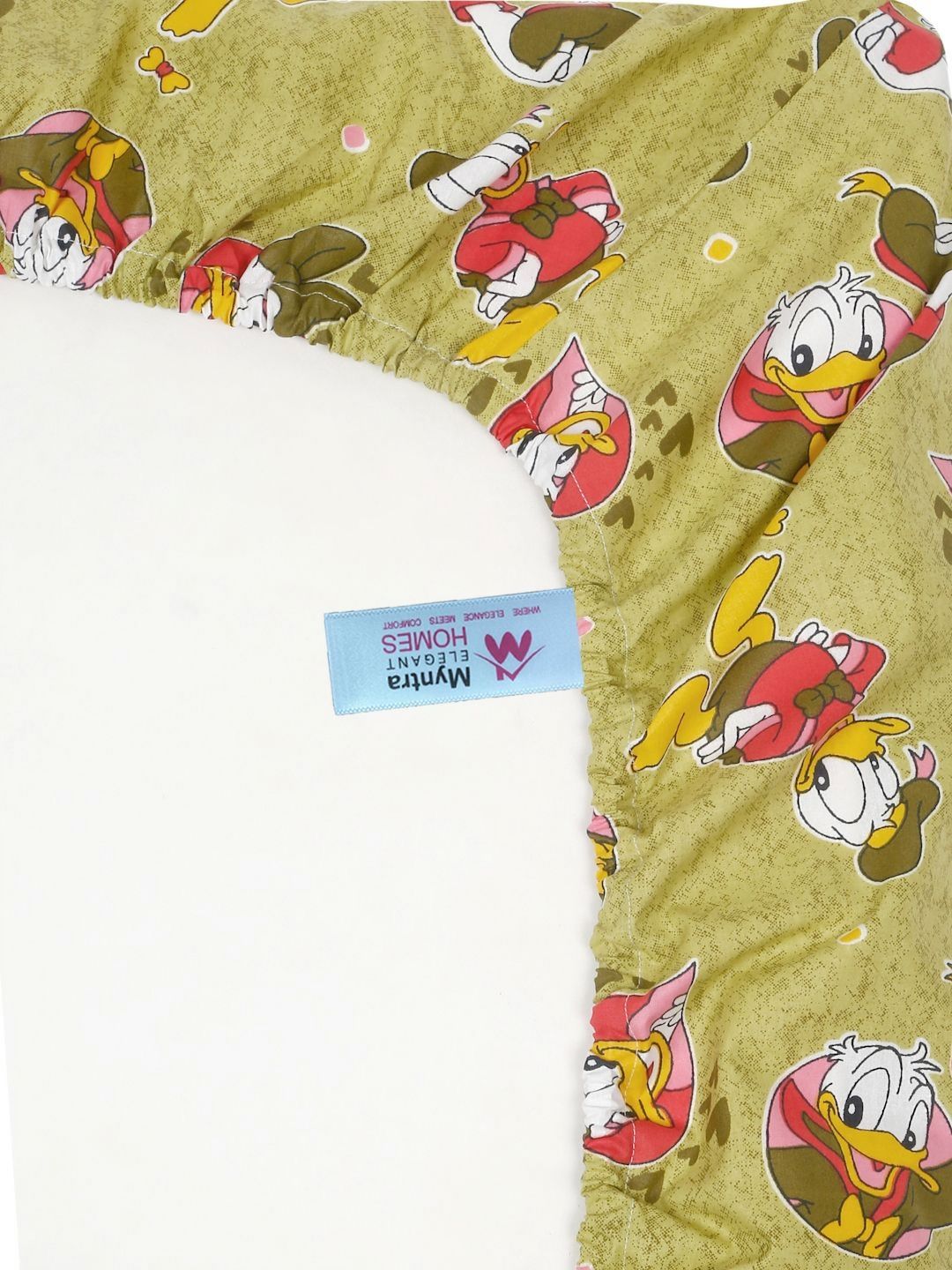 Myntra Elegant Homes Green & Pink 400 TC Cotton Single Bedsheet Set 2.25 m x 1.50 m