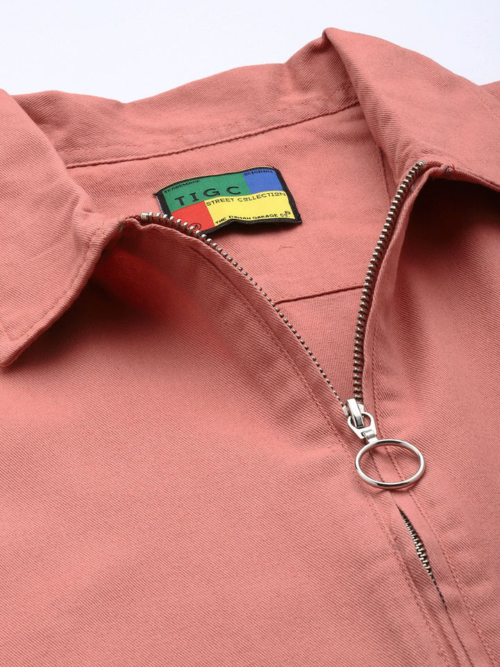 The Indian Garage Co Pure Cotton Half Zipper Oversized Casual Shirt