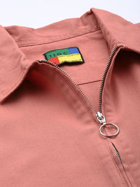 The Indian Garage Co Pure Cotton Half Zipper Oversized Casual Shirt