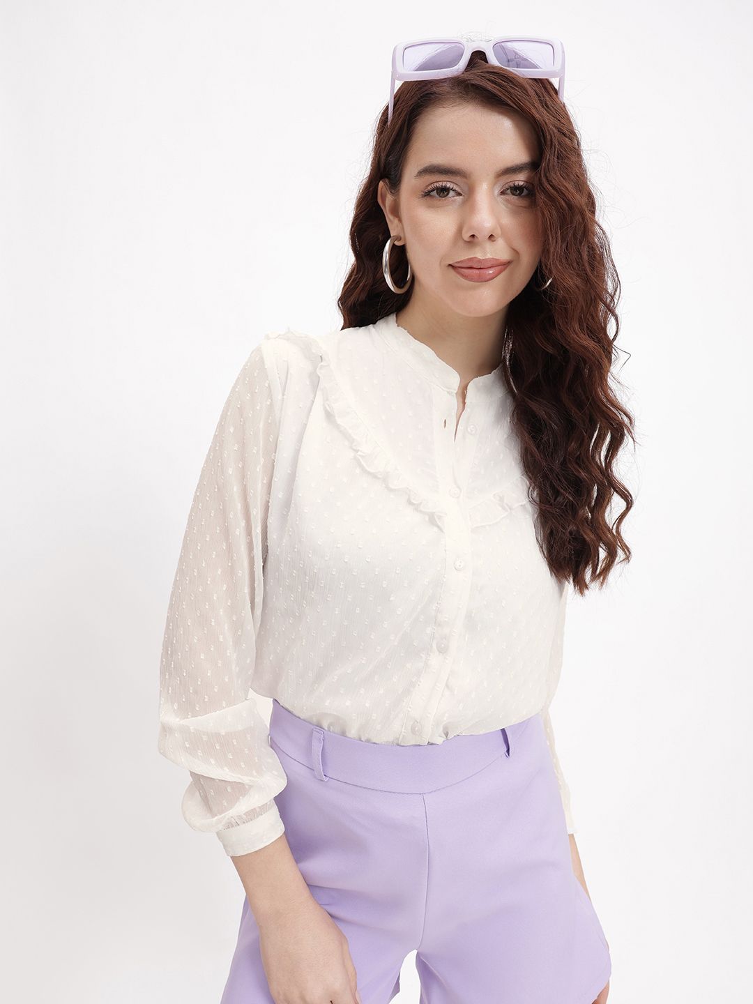 DressBerry 90s Minimalist Dobby Weave Shirt