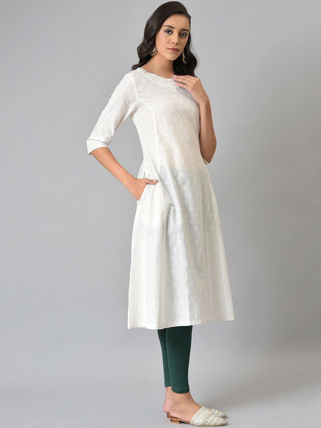 W A-Line Cotton Kurta