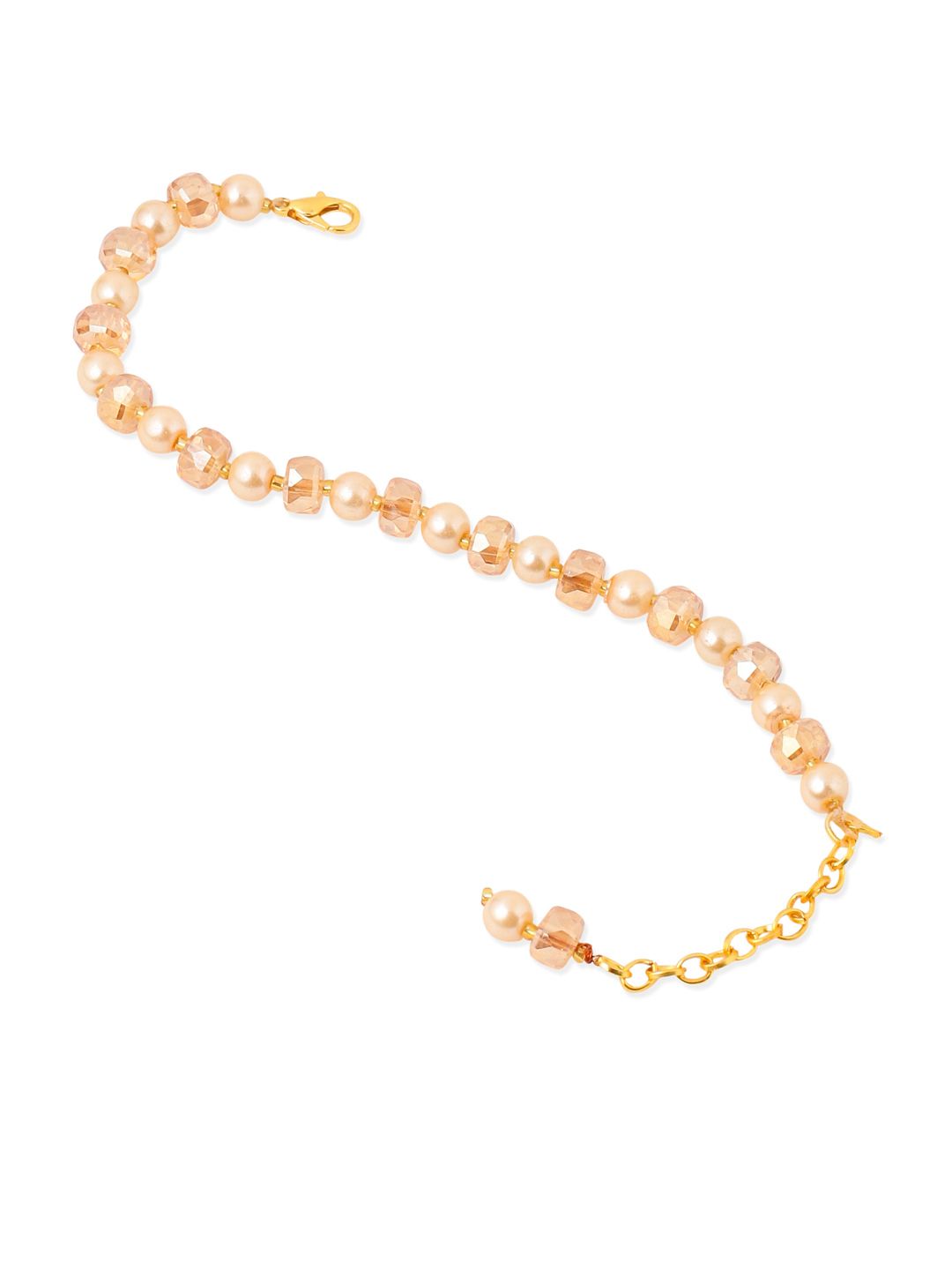 NVR Women Gold Toned Artificial Beads Wraparound Rakhi with Roli Chawal Chandan & Mishri