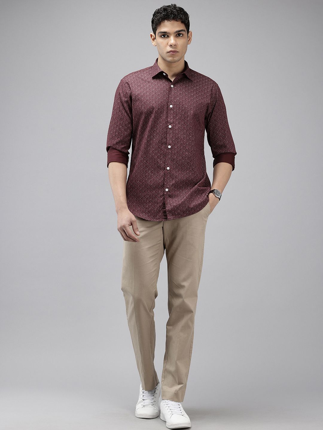 Park Avenue Pure Cotton Slim Fit Printed Casual Shirt