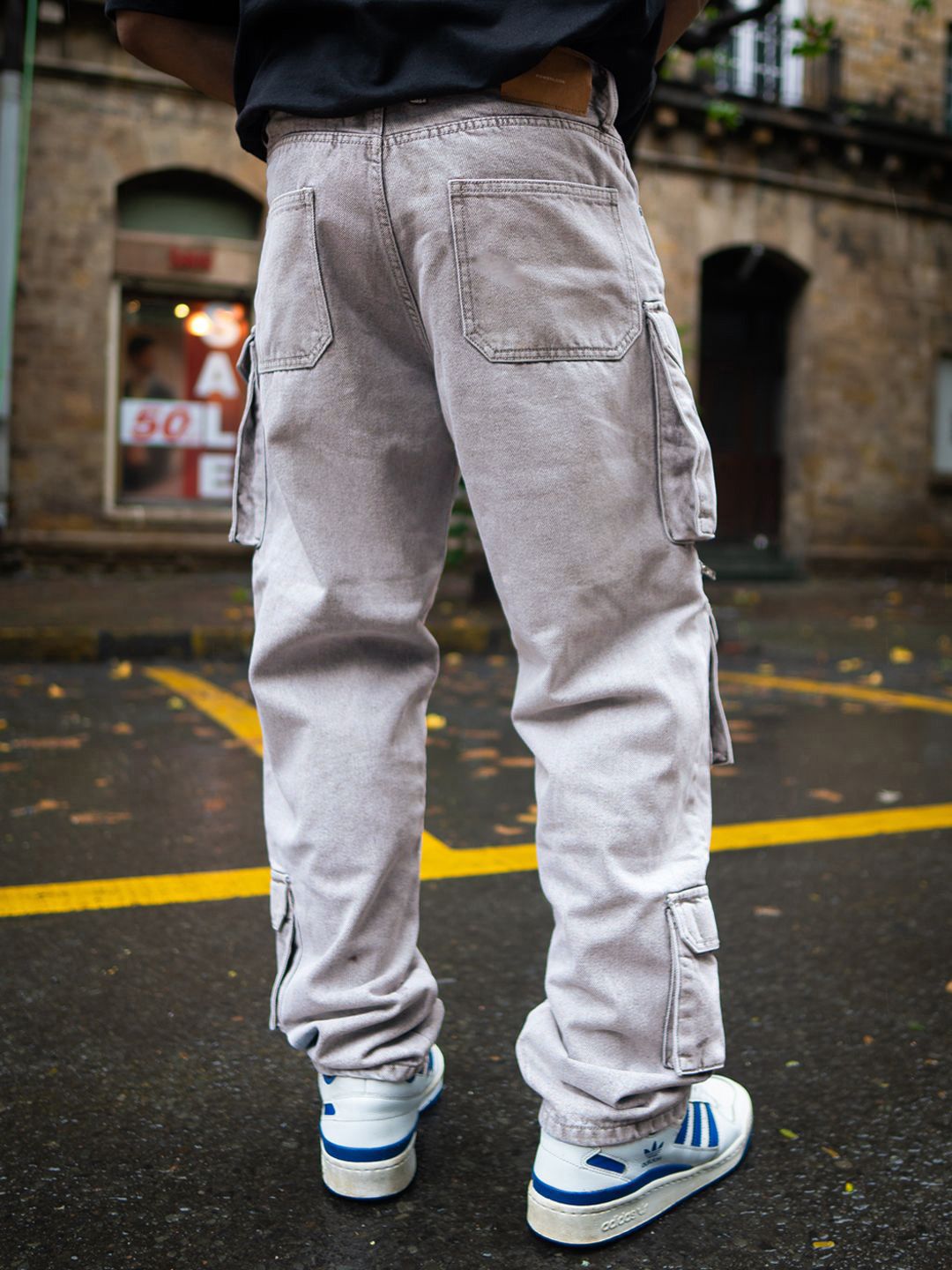 Powerlook Men Cotton Loose Fit Cargos Jeans