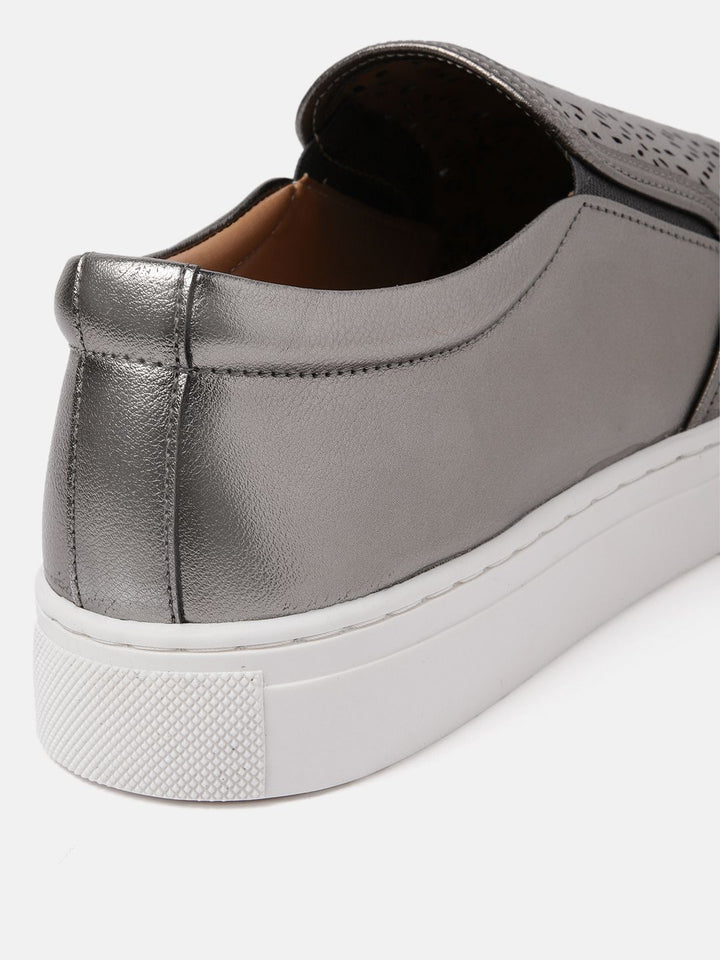 DressBerry Women Laser Cut Slip-On Sneakers