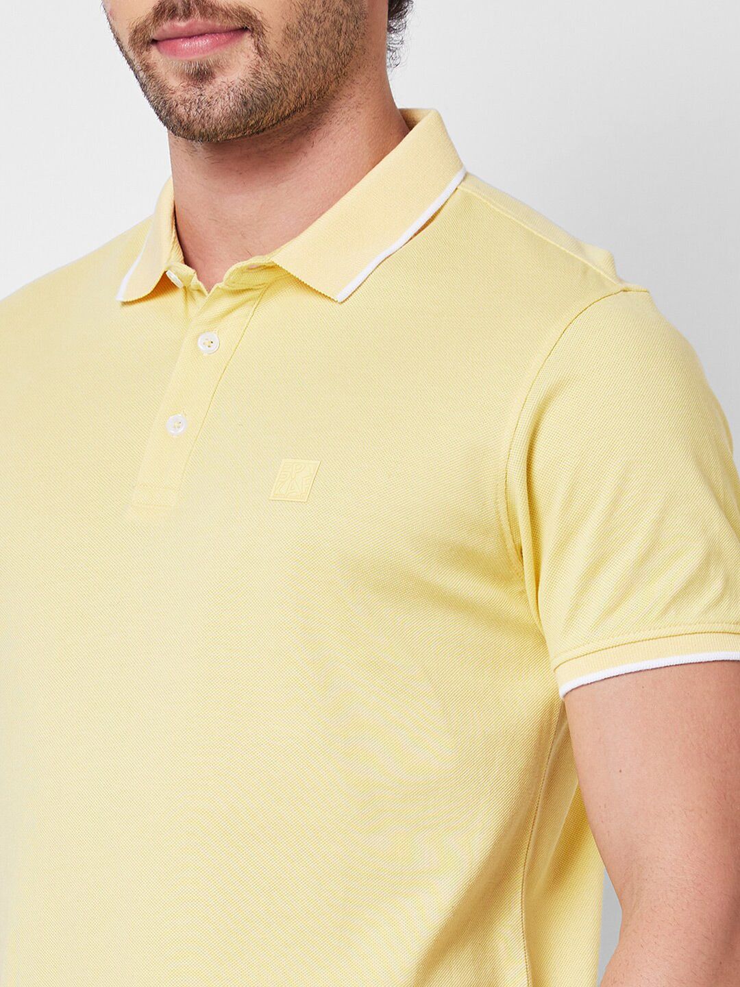 T-Shirt Kapas Kolar Kolar Spykar Polo Slim Fit