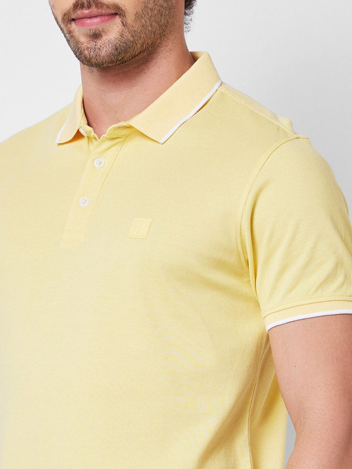 SPYKAR  Polo Collar Short Sleeves Slim Fit Cotton T-shirt
