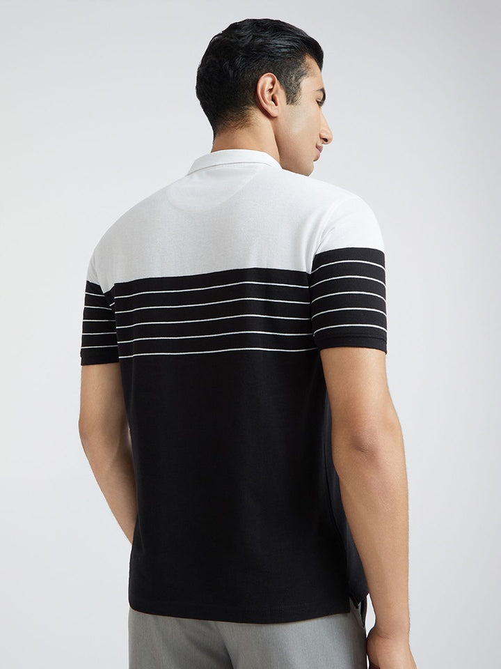 Park Avenue Striped Polo Collar Slim Fit T-shirt