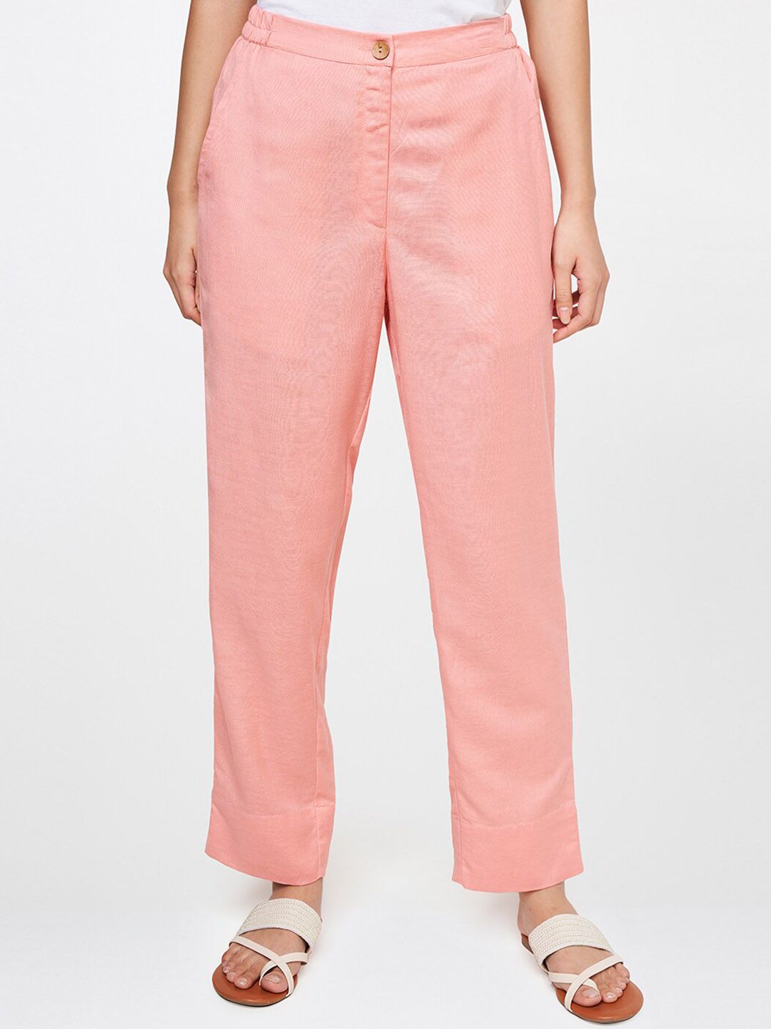 Global Desi Women Pink Straight Fit Trouser