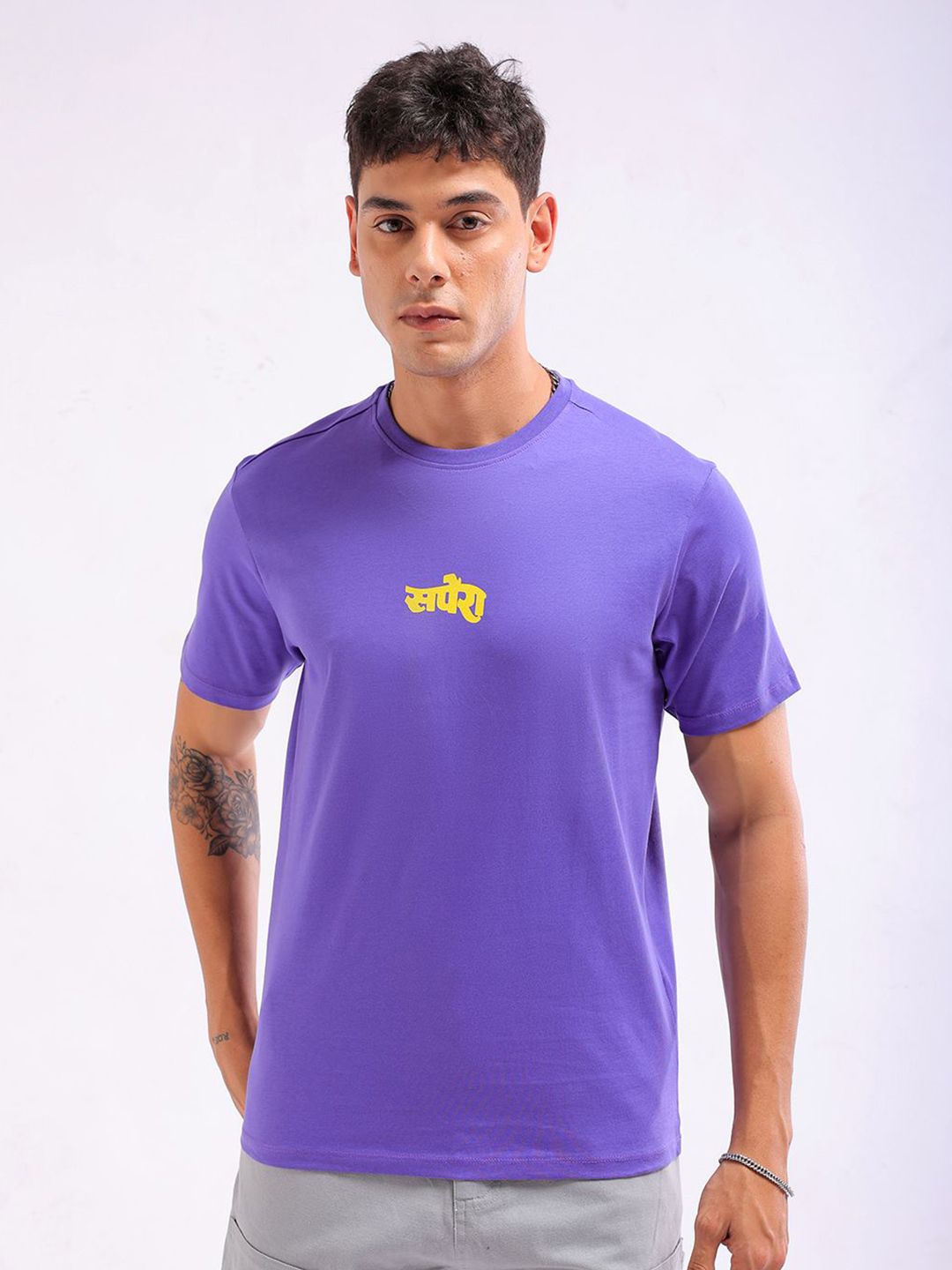 The Indian Garage Co Men Graphic Printed Round Neck Slim Fit T-shirt