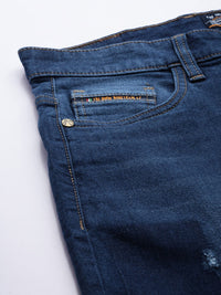 The Indian Garage Co Men Blue Mildly Distressed Light Fade Stretchable Jeans