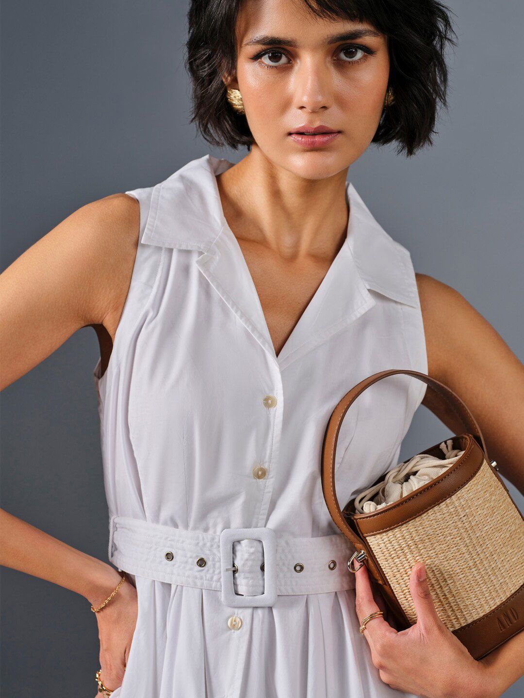 AND Sleeveless Fit & Flare Midi Dress