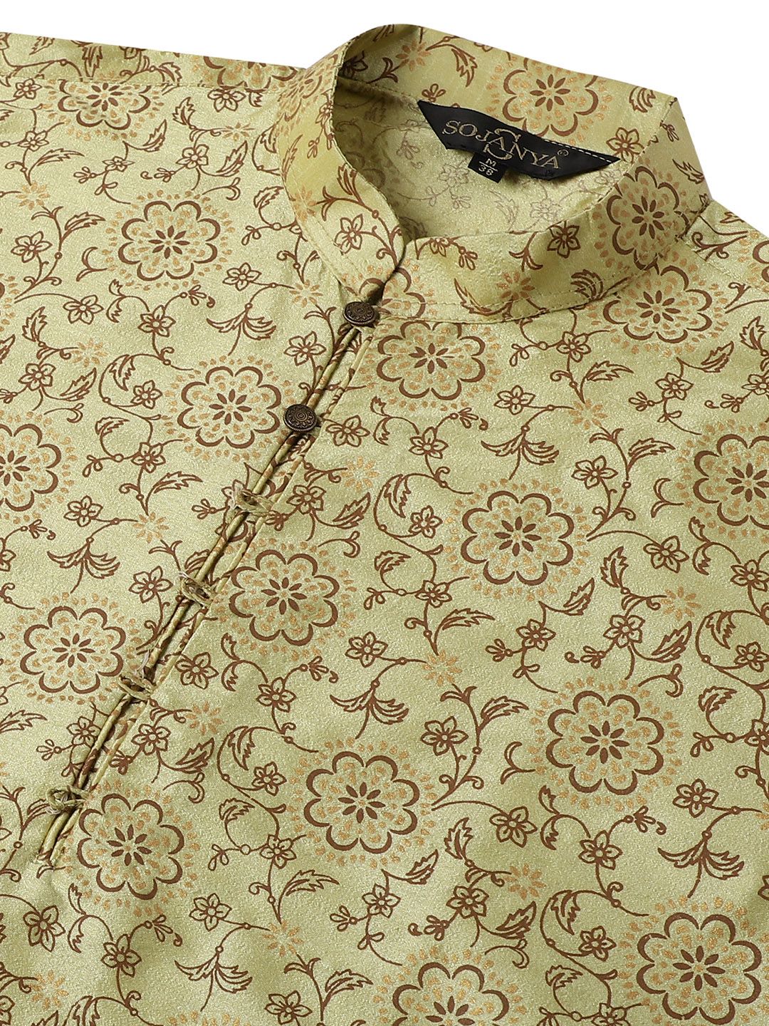 SOJANYA Floral Printed Silk Cotton Kurta