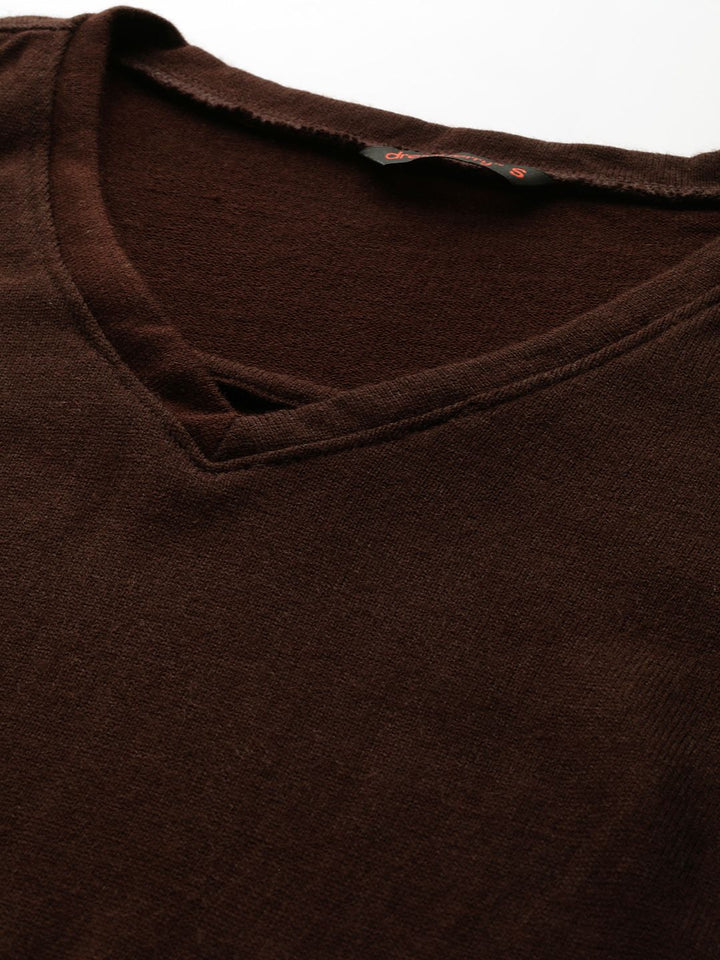 DressBerry Women Brown Solid Pullover