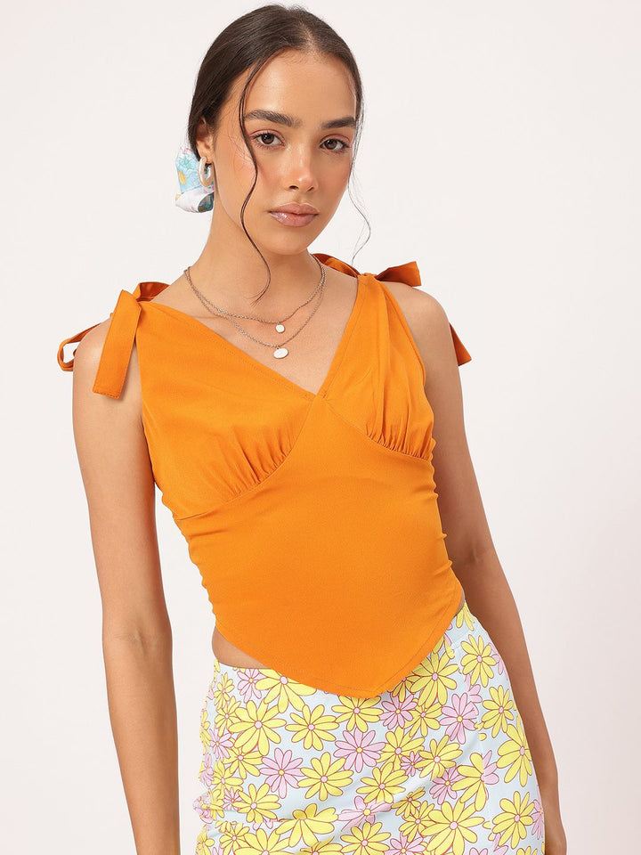 DressBerry Y2K GIam Smocked Scarf Hem Top