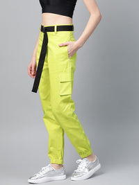 STREET 9 Women Lime Green Cargos