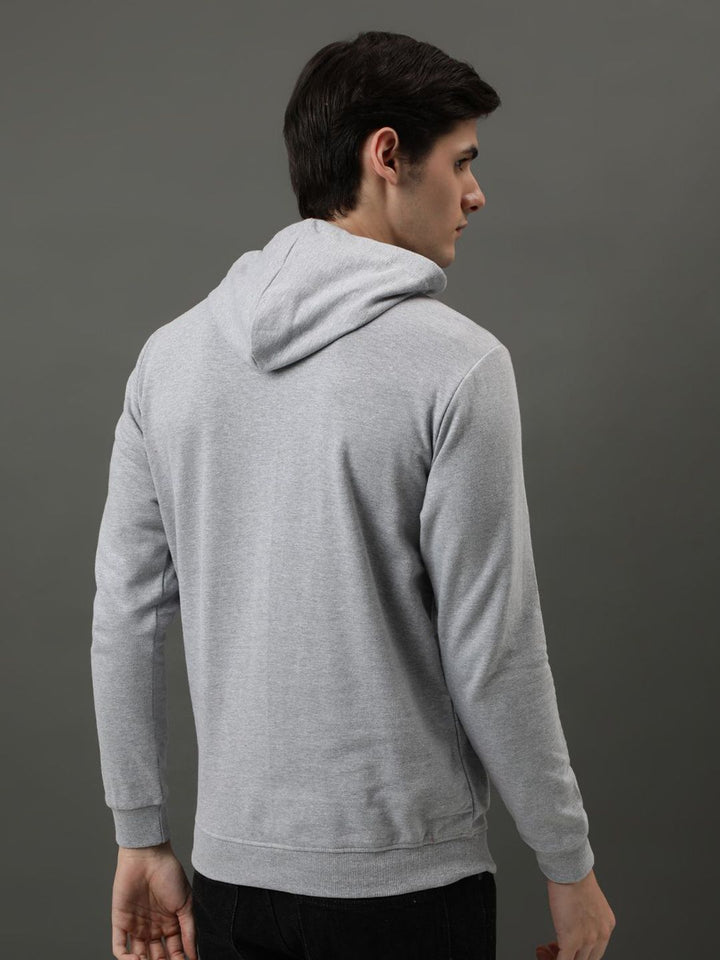 ADRO Men Printed Hooded Pullover Sweatshirt