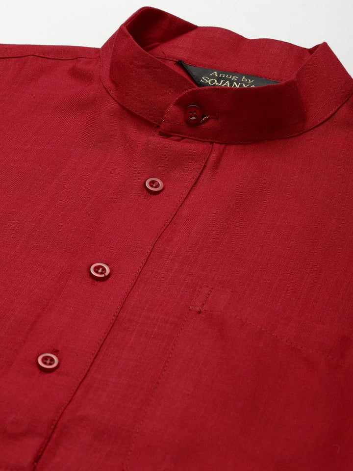 Anug by SOJANYA Men Red Solid Kurta