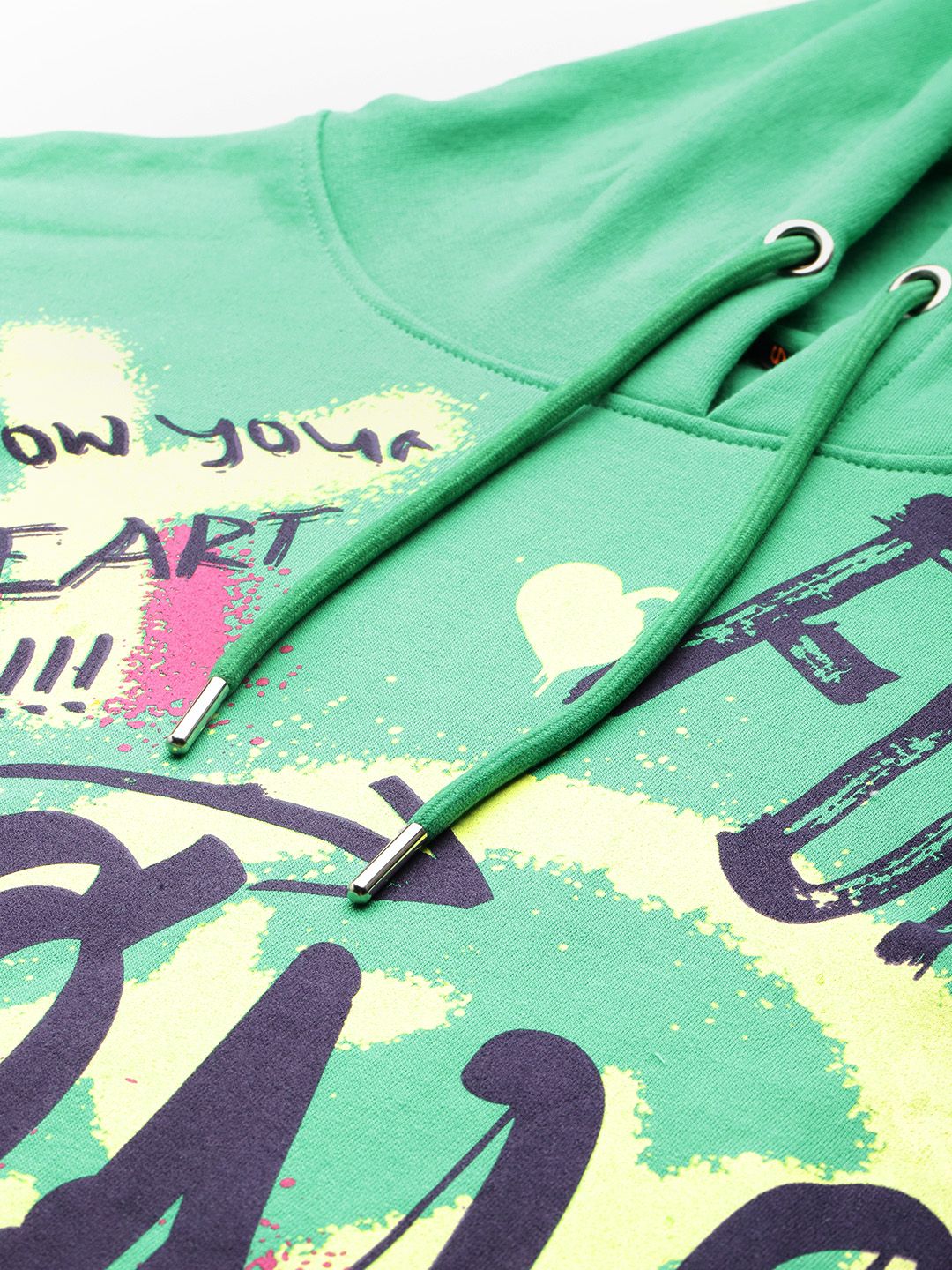 DressBerry Printed Hooded Longline Sweatshirt