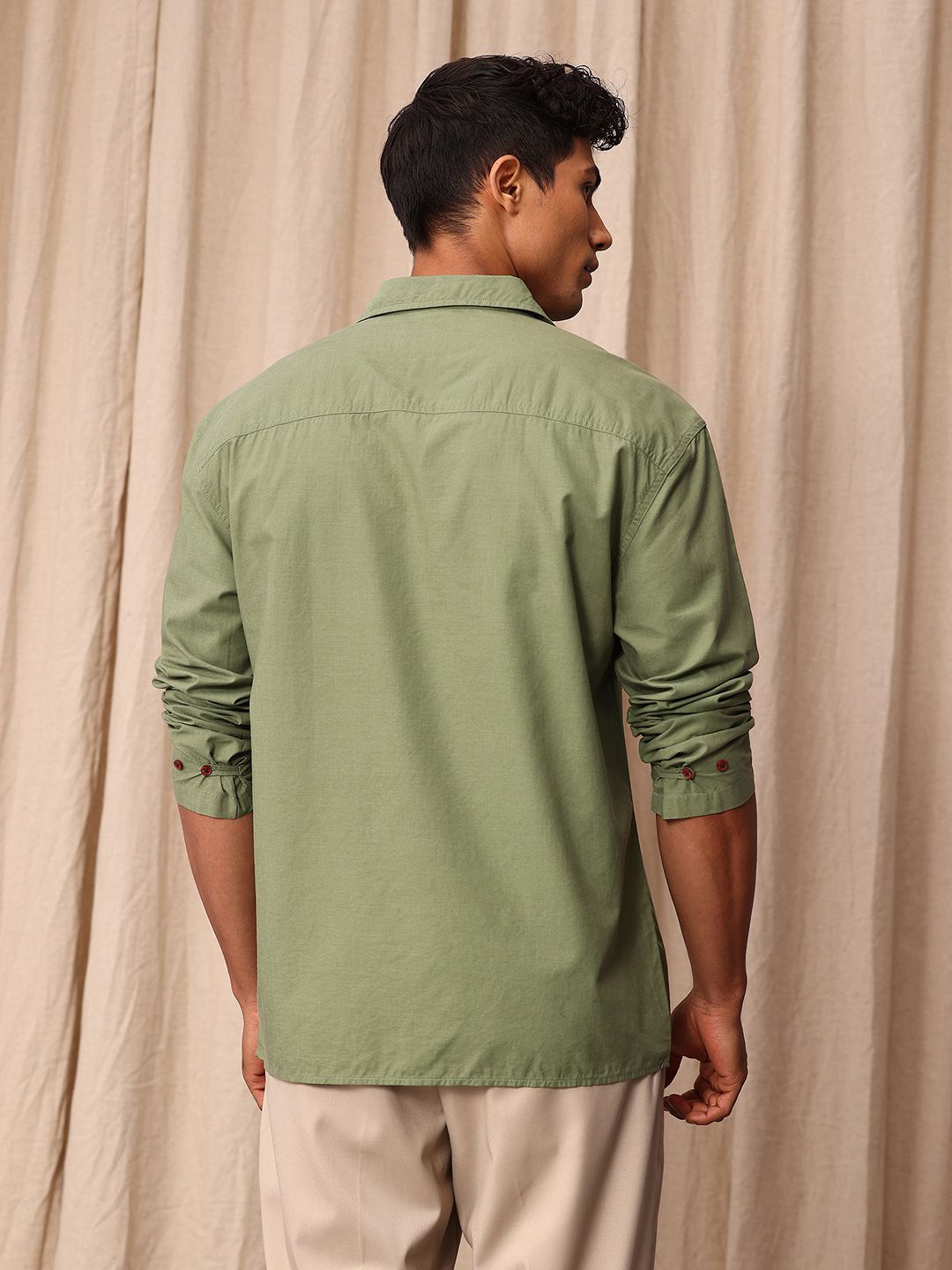 Mr Bowerbird Drop-Shoulder Sleeves Liberal Fit Casual Shirt