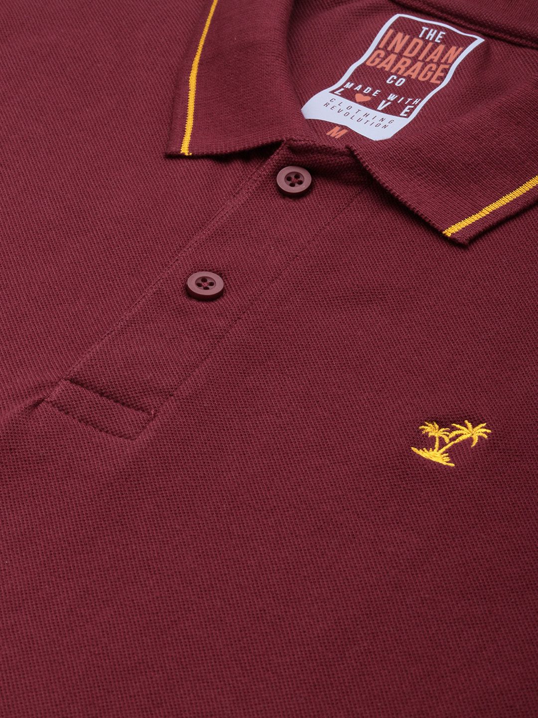 The Indian Garage Co Men Solid Polo Collar T-shirt