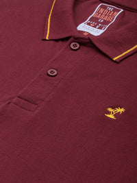 The Indian Garage Co Men Solid Polo Collar T-shirt