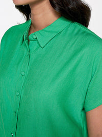 AND Spread Collar Extended Sleeves Shirt