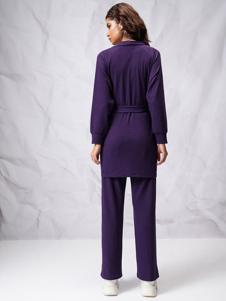 Tokyo Talkies Women Relaxed Cardigan With Wide Leg Trouser