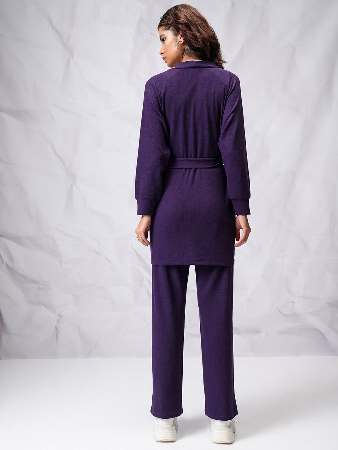 Tokyo Talkies Women Relaxed Cardigan With Wide Leg Trouser