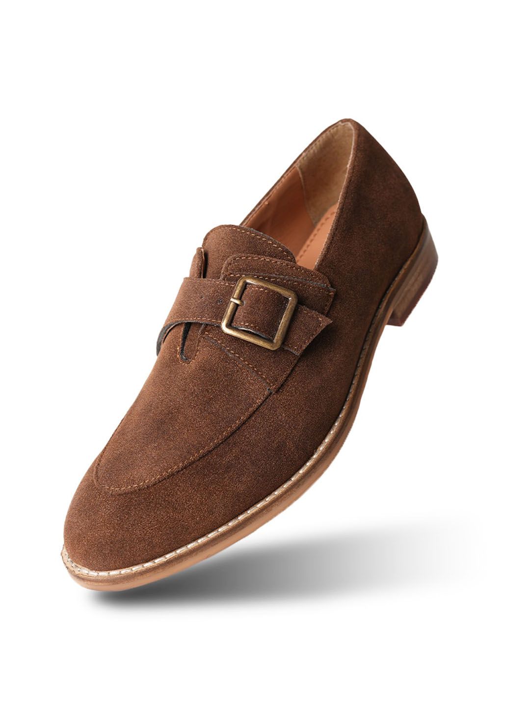 MONKSTORY Men Woven Design PU Derbys