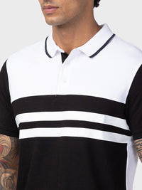 SPYKAR Men Colourblocked Polo Collar Slim Fit Cotton T-shirt
