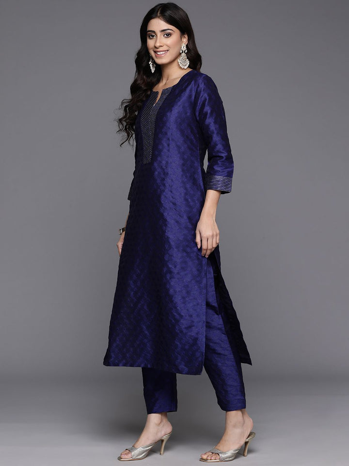 Varanga Woven Design Zari Kurta with Trousers & Dupatta