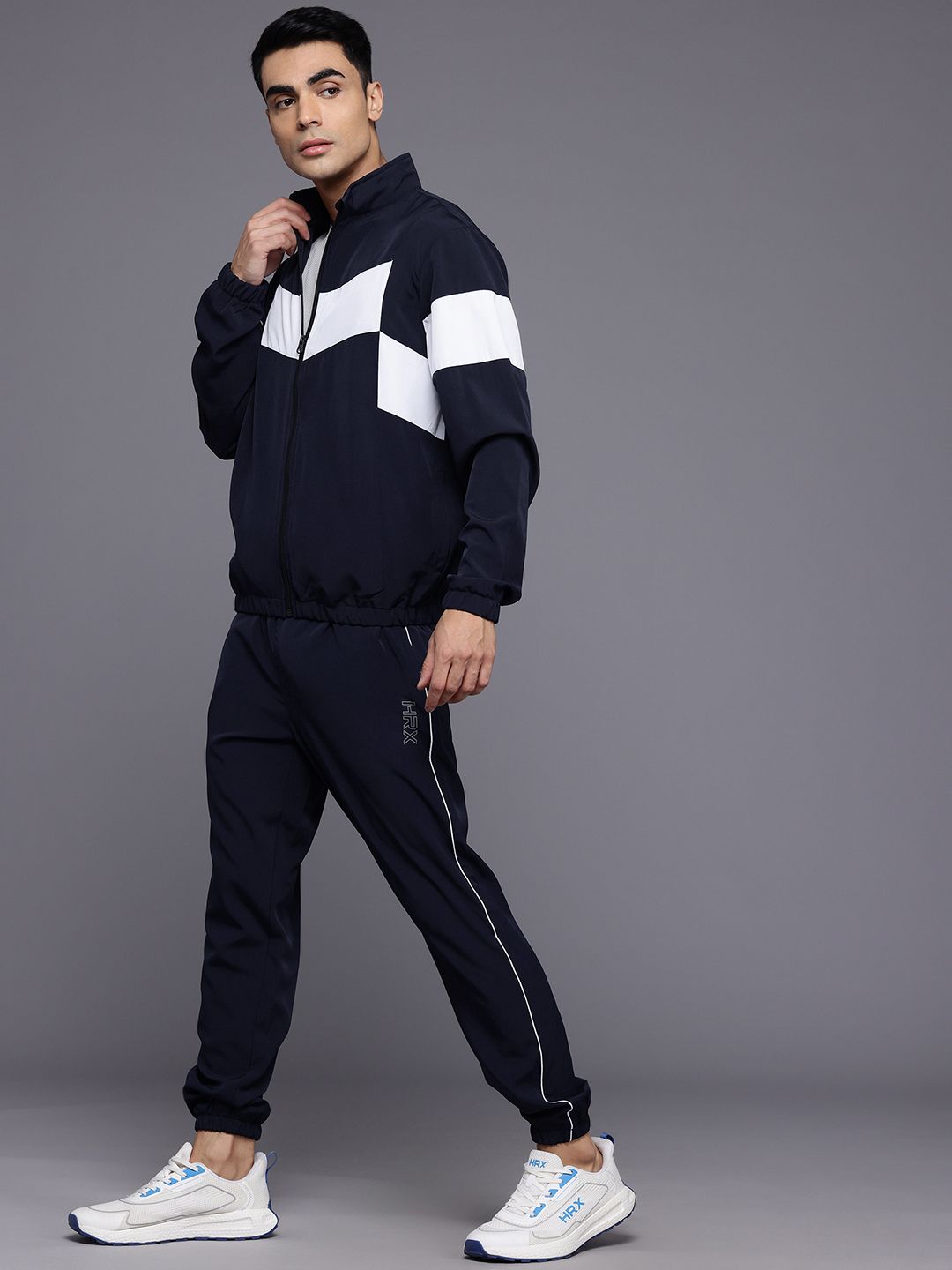 HRX by Hrithik Roshan Striped Rapid-Dry Running Tracksuit