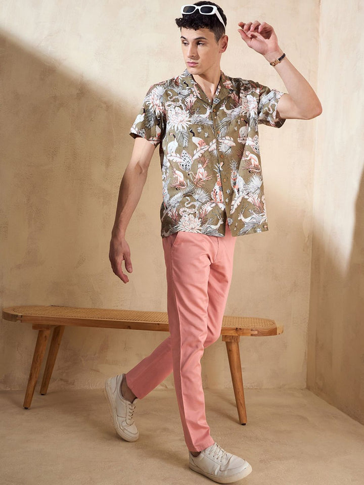 DENNISON Men Textured Relaxed Straight Fit Chinos