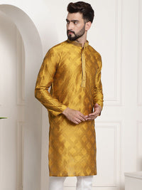 SOJANYA Ethnic Motifs Embroidered Mandarin Collar Thread Work Cotton Silk Kurta