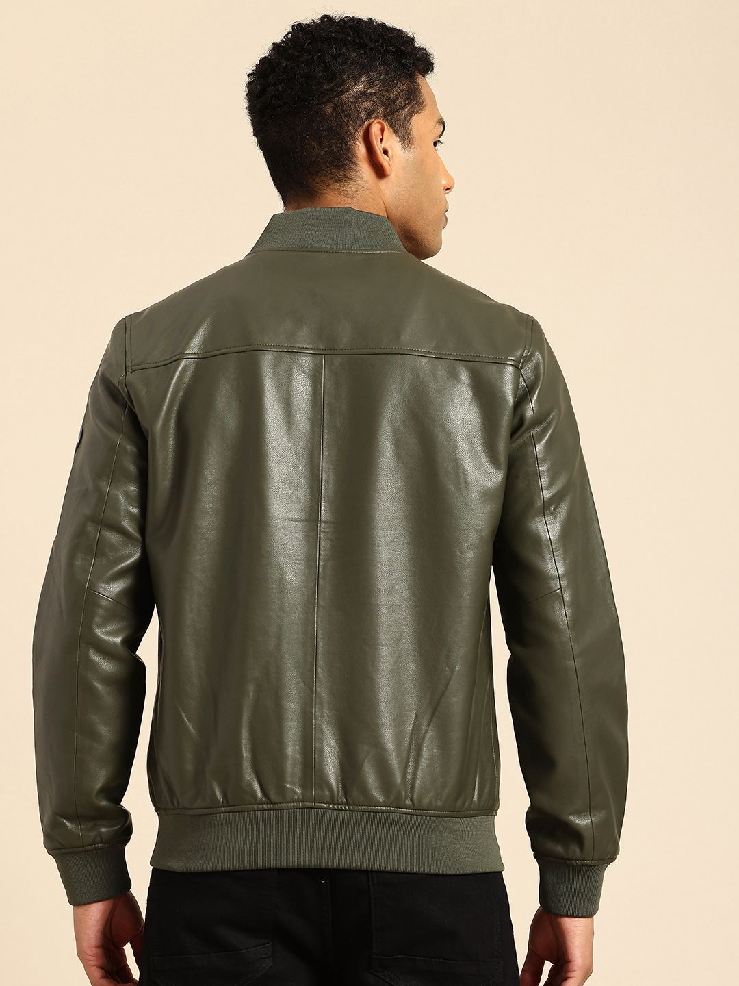 Being Human Men Stand Collar Biker Jacket