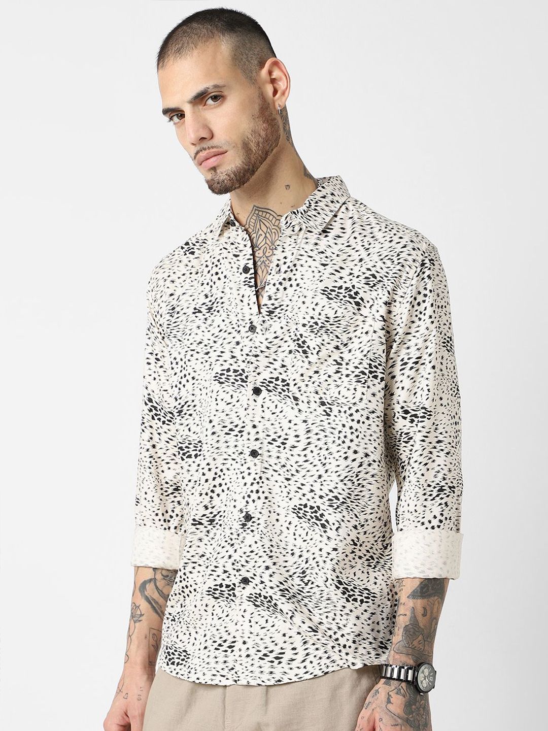 VASTRADO Classic Slim Fit Abstract Printed Casual Shirt