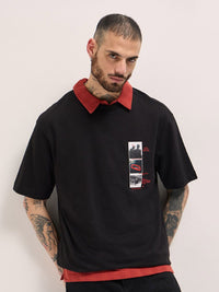 Tipografi Lelaki Bear House dicetak kapas leher bulat santai t-shirt