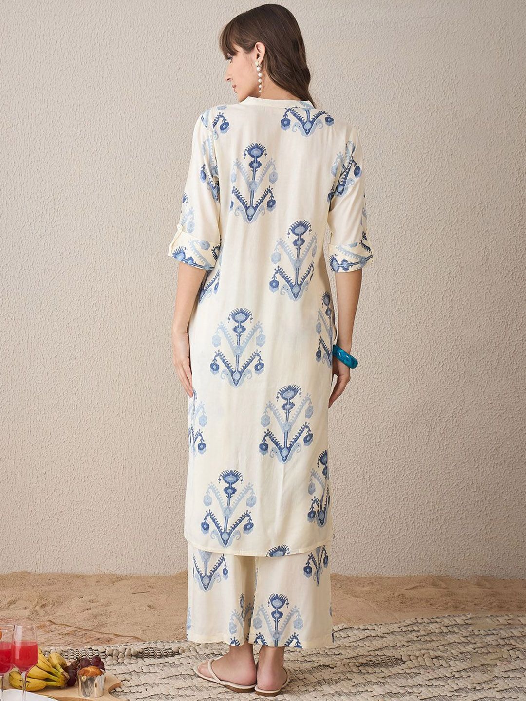 Indo Era Women Printed Regular Kurta with Trousers