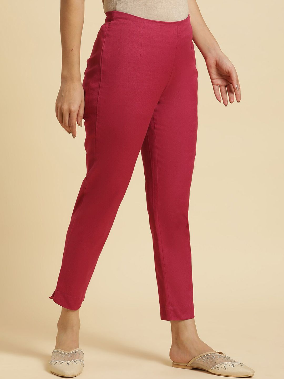 W Women Slim Fit Mid-Rise Trousers